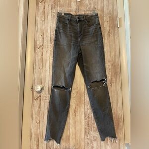 American Eagle Outfitters Dark Gray Jeans Curvy Highest Rise jegging 12 Long Tal